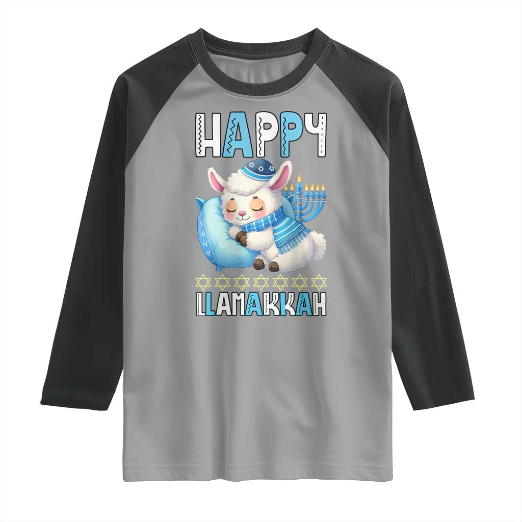 Funny Happy Llamakkah Raglan Shirt Cute Llama Jewish Holiday Gift - Wonder Print Shop