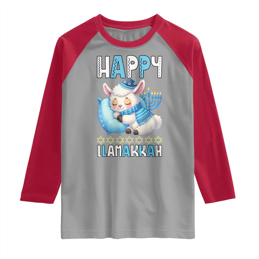 Funny Happy Llamakkah Raglan Shirt Cute Llama Jewish Holiday Gift - Wonder Print Shop