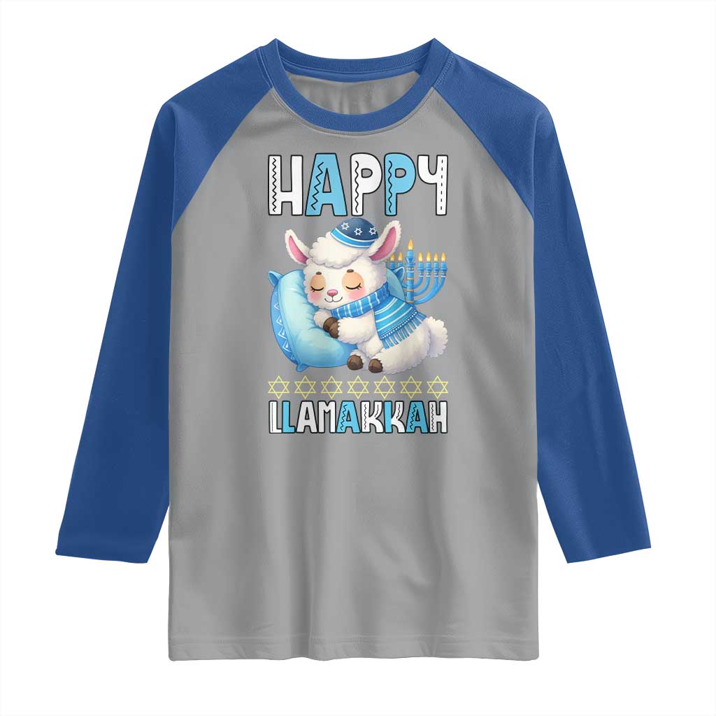 Funny Happy Llamakkah Raglan Shirt Cute Llama Jewish Holiday Gift - Wonder Print Shop