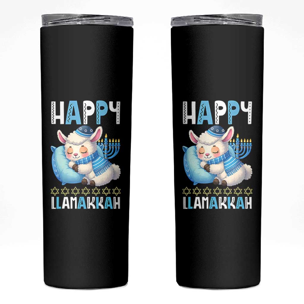Funny Happy Llamakkah Skinny Tumbler Cute Llama Jewish Holiday Gift - Wonder Print Shop