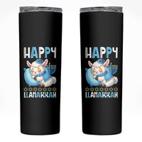 Funny Happy Llamakkah Skinny Tumbler Cute Llama Jewish Holiday Gift - Wonder Print Shop