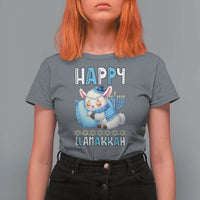 Funny Happy Llamakkah T Shirt For Women Cute Llama Jewish Holiday Gift - Wonder Print Shop