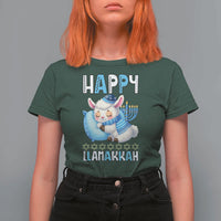 Funny Happy Llamakkah T Shirt For Women Cute Llama Jewish Holiday Gift - Wonder Print Shop