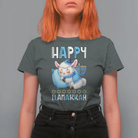 Funny Happy Llamakkah T Shirt For Women Cute Llama Jewish Holiday Gift - Wonder Print Shop