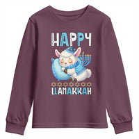 Funny Happy Llamakkah Youth Sweatshirt Cute Llama Jewish Holiday Gift - Wonder Print Shop