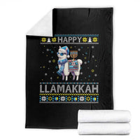 Happy LLamakkah Throw Blanket Funny Llama Ugly Hanukkah Christmas Gift - Wonder Print Shop