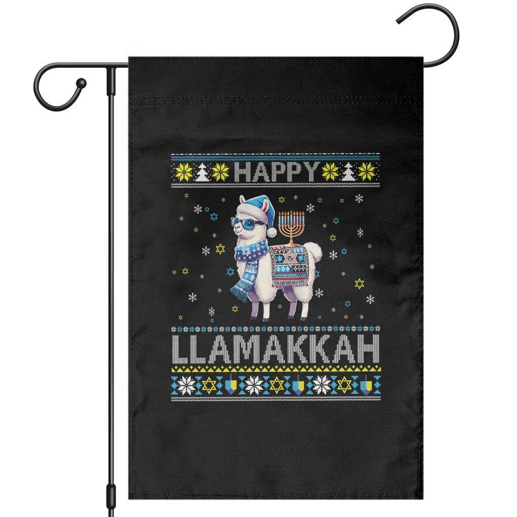 Happy LLamakkah Garden Flag Funny Llama Ugly Hanukkah Christmas Gift - Wonder Print Shop