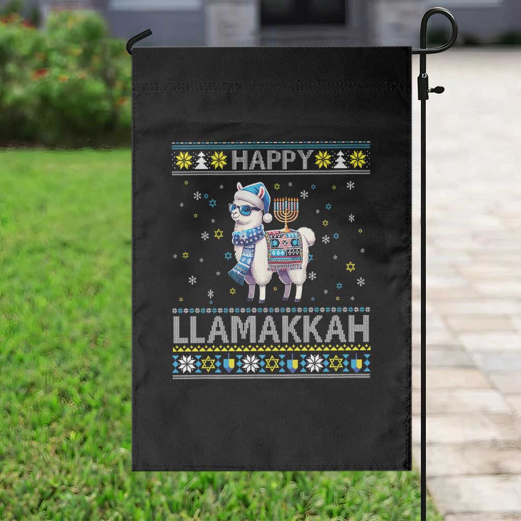 Happy LLamakkah Garden Flag Funny Llama Ugly Hanukkah Christmas Gift - Wonder Print Shop
