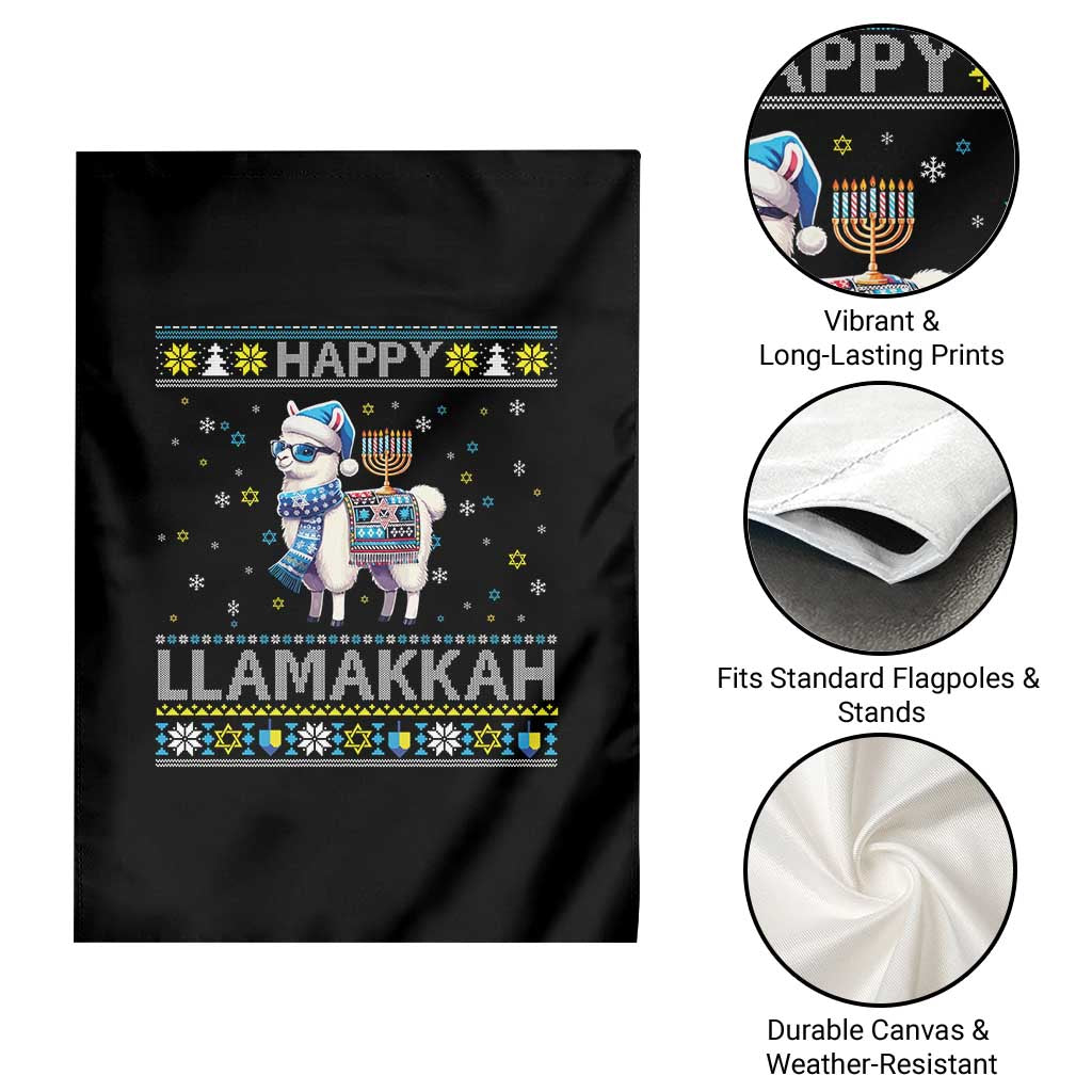 Happy LLamakkah Garden Flag Funny Llama Ugly Hanukkah Christmas Gift - Wonder Print Shop
