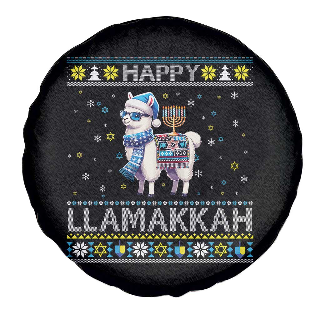 Happy LLamakkah Spare Tire Cover Funny Llama Ugly Hanukkah Christmas Gift - Wonder Print Shop
