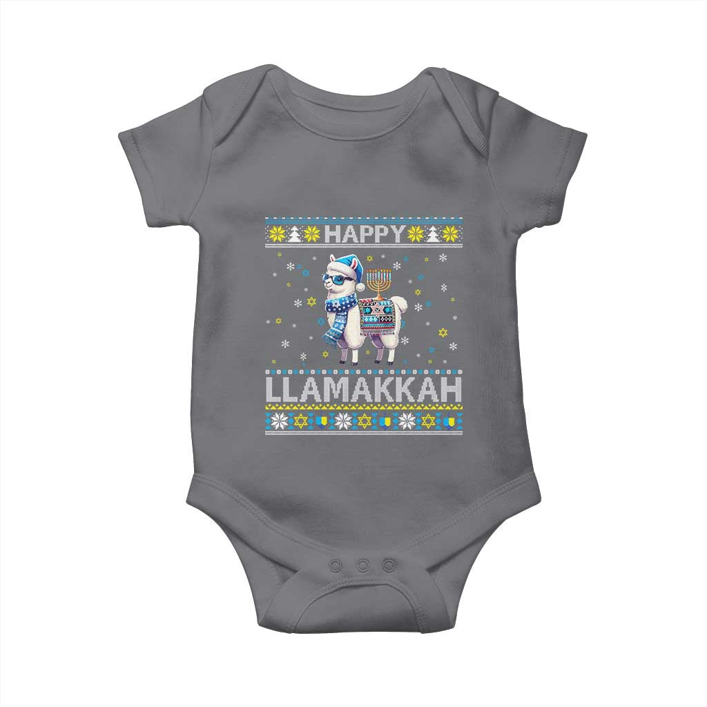 Happy LLamakkah Baby Onesie Funny Llama Ugly Hanukkah Christmas Gift - Wonder Print Shop
