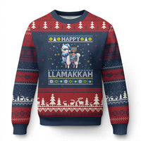 Happy LLamakkah Ugly Christmas Sweater Funny Llama Ugly Hanukkah Xmas Gift - Wonder Print Shop
