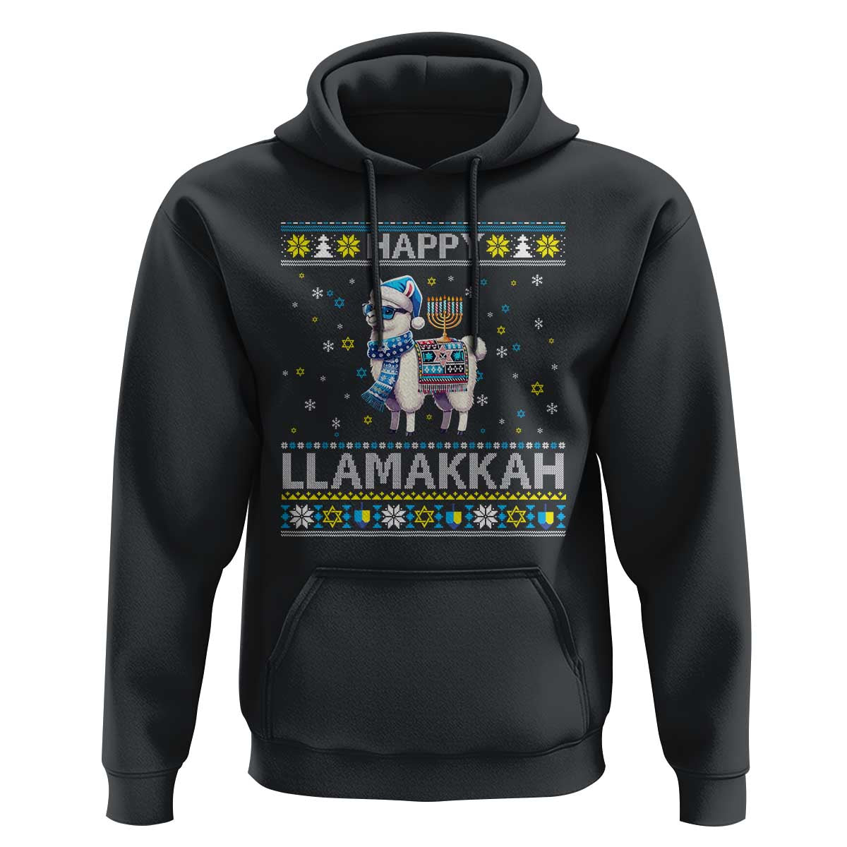 Happy LLamakkah Hoodie Funny Llama Ugly Hanukkah Christmas Gift - Wonder Print Shop
