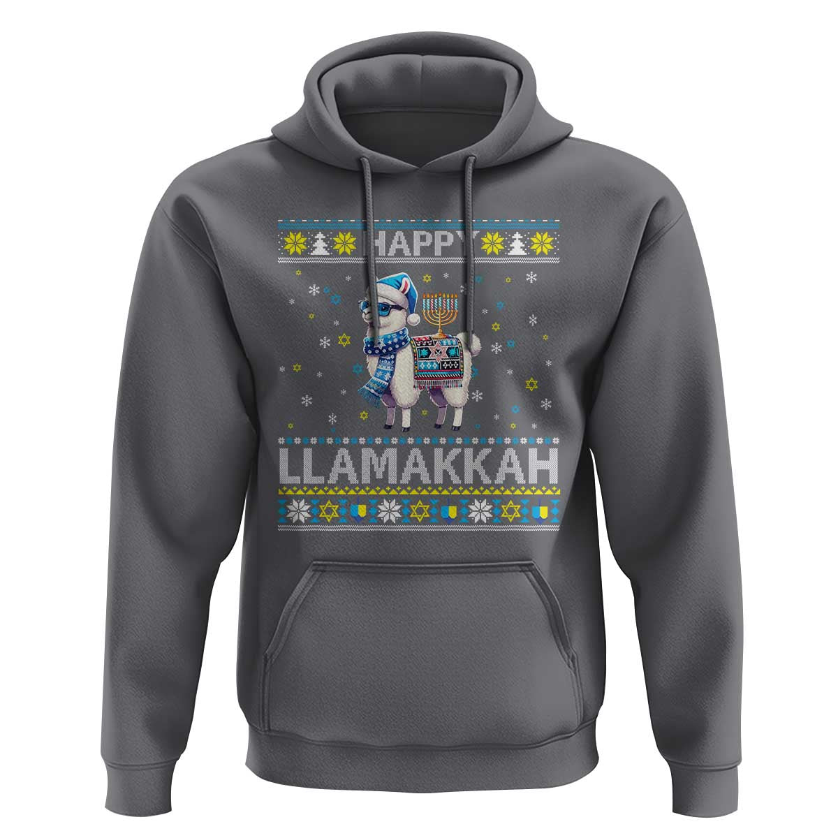 Happy LLamakkah Hoodie Funny Llama Ugly Hanukkah Christmas Gift - Wonder Print Shop