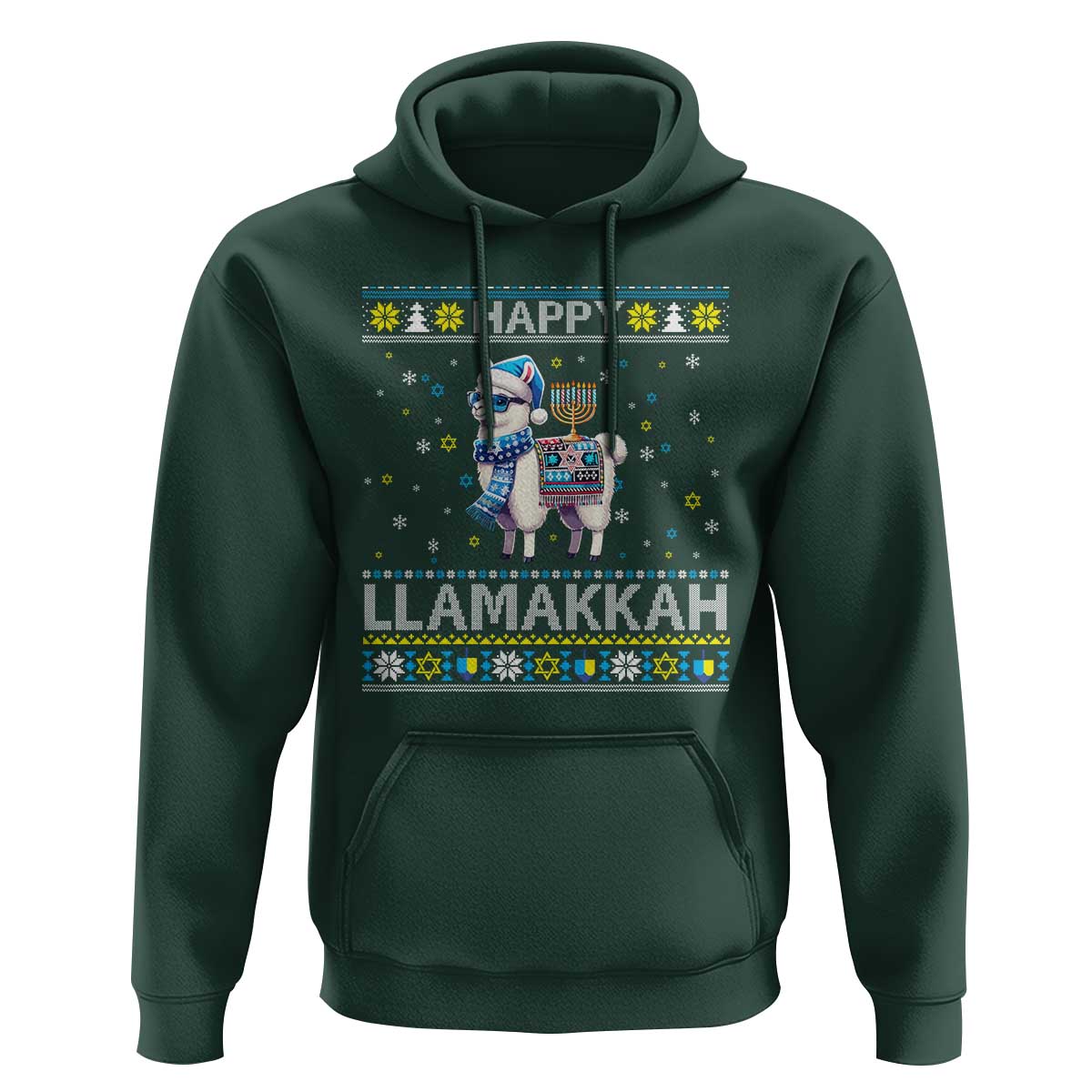 Happy LLamakkah Hoodie Funny Llama Ugly Hanukkah Christmas Gift - Wonder Print Shop