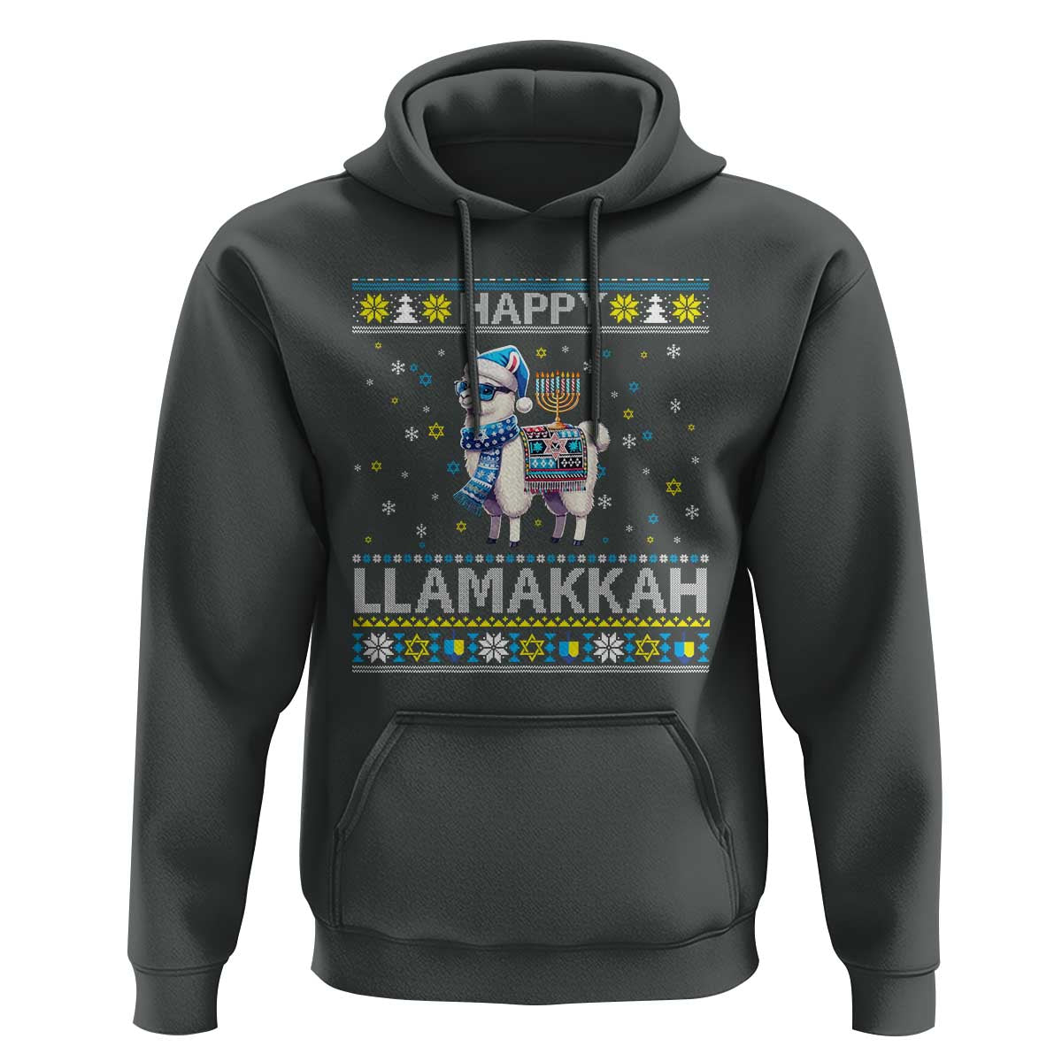 Happy LLamakkah Hoodie Funny Llama Ugly Hanukkah Christmas Gift - Wonder Print Shop