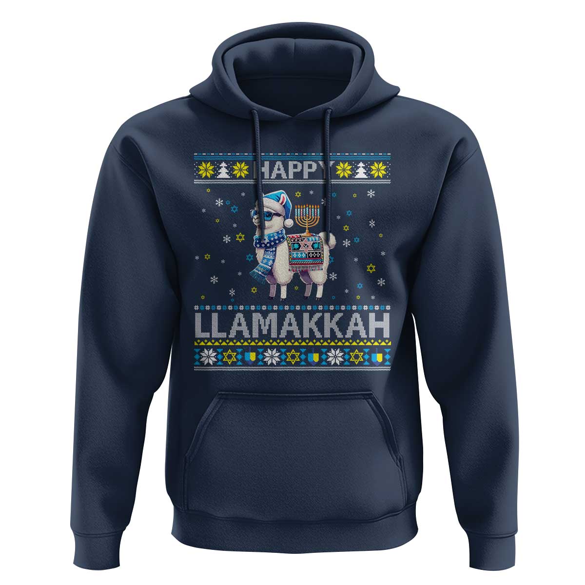 Happy LLamakkah Hoodie Funny Llama Ugly Hanukkah Christmas Gift - Wonder Print Shop