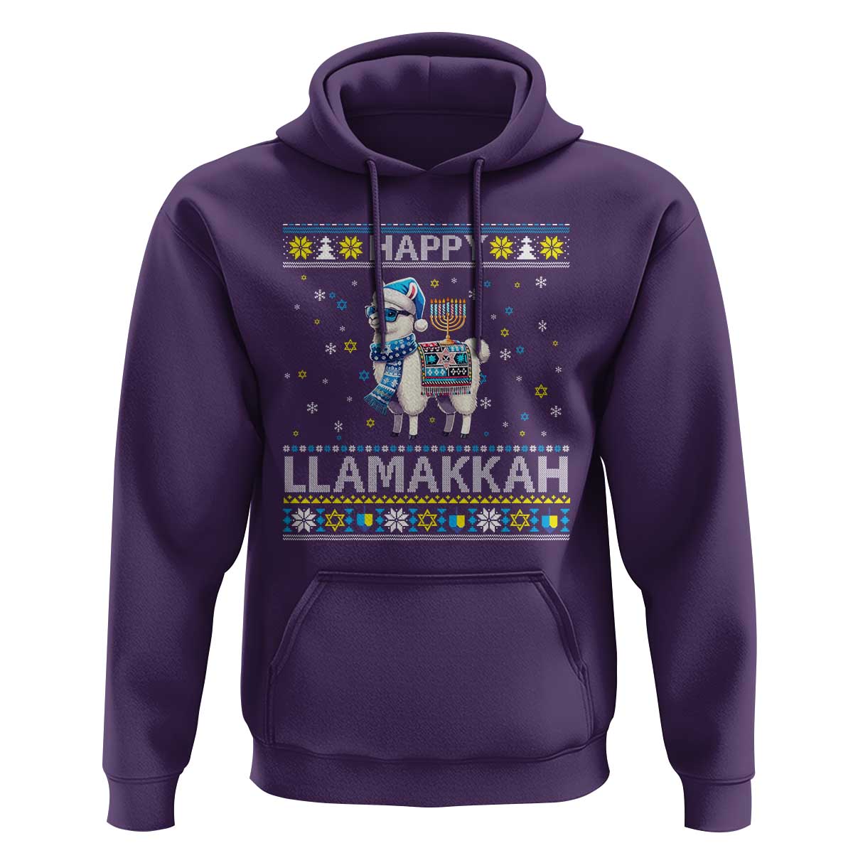 Happy LLamakkah Hoodie Funny Llama Ugly Hanukkah Christmas Gift - Wonder Print Shop