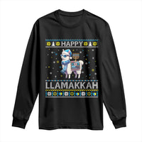 Happy LLamakkah Long Sleeve Shirt Funny Llama Ugly Hanukkah Christmas Gift - Wonder Print Shop