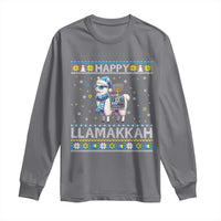 Happy LLamakkah Long Sleeve Shirt Funny Llama Ugly Hanukkah Christmas Gift - Wonder Print Shop