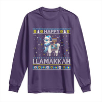 Happy LLamakkah Long Sleeve Shirt Funny Llama Ugly Hanukkah Christmas Gift - Wonder Print Shop