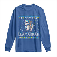 Happy LLamakkah Long Sleeve Shirt Funny Llama Ugly Hanukkah Christmas Gift - Wonder Print Shop