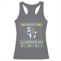 Happy LLamakkah Racerback Tank Top Funny Llama Ugly Hanukkah Christmas Gift - Wonder Print Shop