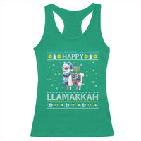 Happy LLamakkah Racerback Tank Top Funny Llama Ugly Hanukkah Christmas Gift - Wonder Print Shop