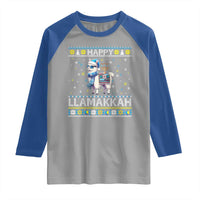Happy LLamakkah Raglan Shirt Funny Llama Ugly Hanukkah Christmas Gift - Wonder Print Shop