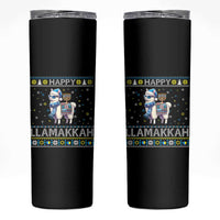 Happy LLamakkah Skinny Tumbler Funny Llama Ugly Hanukkah Christmas Gift - Wonder Print Shop