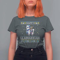 Happy LLamakkah T Shirt For Women Funny Llama Ugly Hanukkah Christmas Gift - Wonder Print Shop