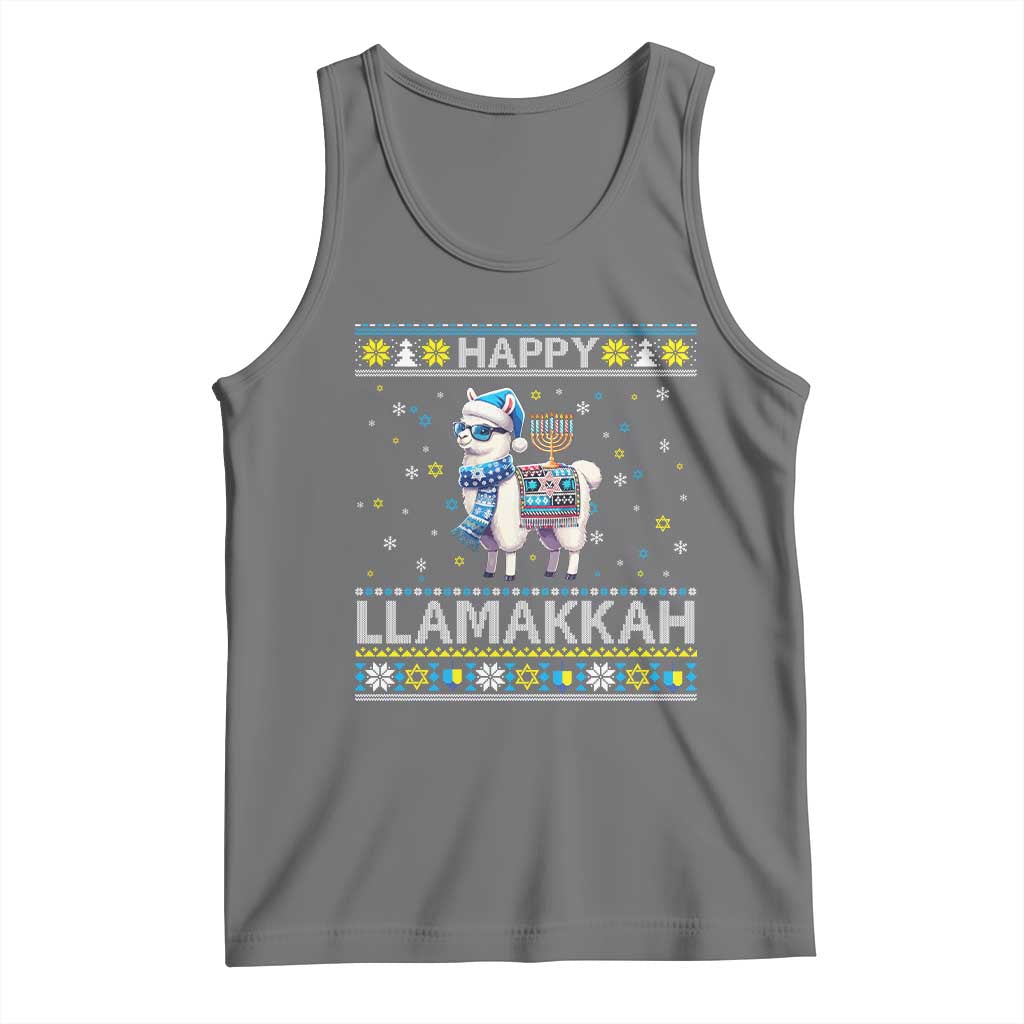 Happy LLamakkah Tank Top Funny Llama Ugly Hanukkah Christmas Gift - Wonder Print Shop