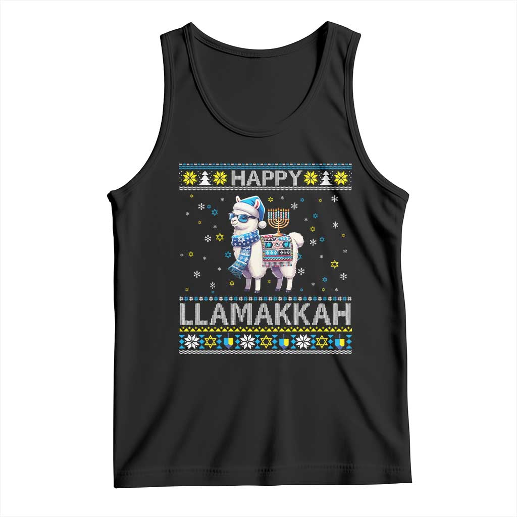 Happy LLamakkah Tank Top Funny Llama Ugly Hanukkah Christmas Gift - Wonder Print Shop