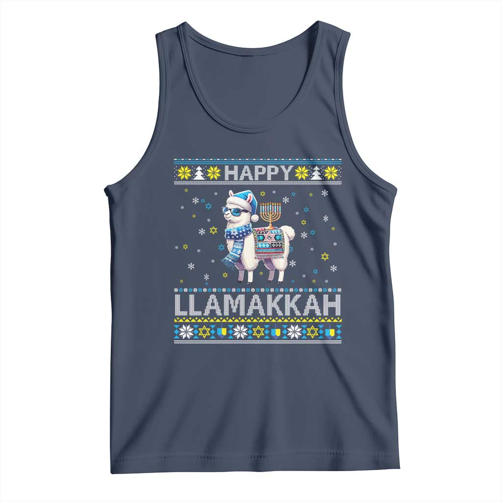 Happy LLamakkah Tank Top Funny Llama Ugly Hanukkah Christmas Gift - Wonder Print Shop
