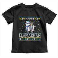 Happy LLamakkah Toddler T Shirt Funny Llama Ugly Hanukkah Christmas Gift - Wonder Print Shop