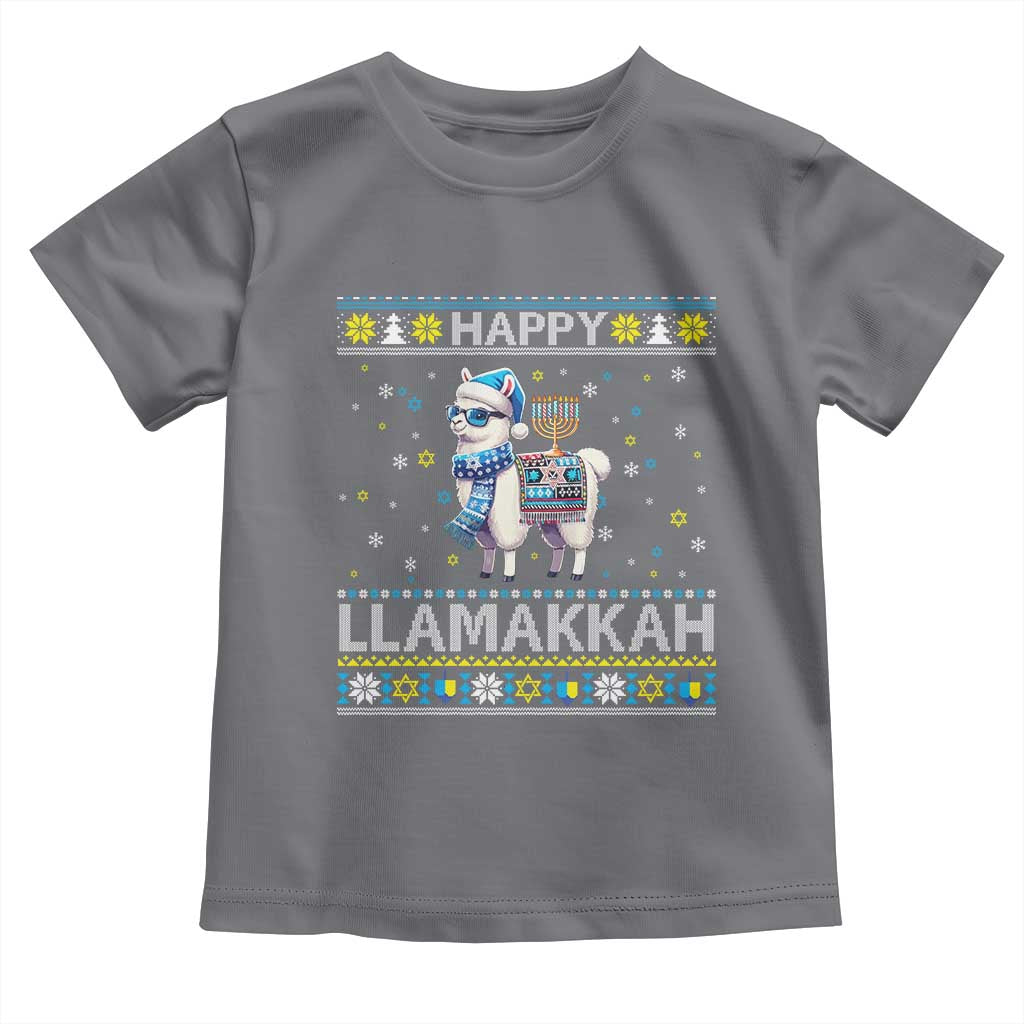 Happy LLamakkah Toddler T Shirt Funny Llama Ugly Hanukkah Christmas Gift - Wonder Print Shop