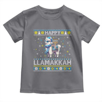 Happy LLamakkah Toddler T Shirt Funny Llama Ugly Hanukkah Christmas Gift - Wonder Print Shop