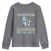 Happy LLamakkah Youth Sweatshirt Funny Llama Ugly Hanukkah Christmas Gift - Wonder Print Shop