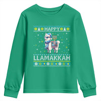 Happy LLamakkah Youth Sweatshirt Funny Llama Ugly Hanukkah Christmas Gift - Wonder Print Shop