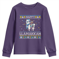 Happy LLamakkah Youth Sweatshirt Funny Llama Ugly Hanukkah Christmas Gift - Wonder Print Shop