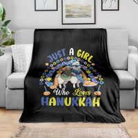 A Girl Loves Hanukkah Throw Blanket Funny Sloth On Llama Jewish Holiday Gift - Wonder Print Shop