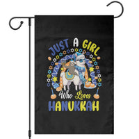 A Girl Loves Hanukkah Garden Flag Funny Sloth On Llama Jewish Holiday Gift - Wonder Print Shop
