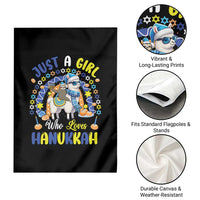 A Girl Loves Hanukkah Garden Flag Funny Sloth On Llama Jewish Holiday Gift - Wonder Print Shop