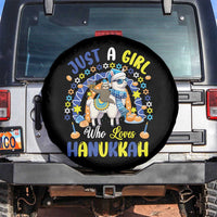 A Girl Loves Hanukkah Spare Tire Cover Funny Sloth On Llama Jewish Holiday Gift - Wonder Print Shop