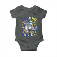 A Girl Loves Hanukkah Baby Onesie Funny Sloth On Llama Jewish Holiday Gift - Wonder Print Shop