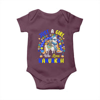 A Girl Loves Hanukkah Baby Onesie Funny Sloth On Llama Jewish Holiday Gift - Wonder Print Shop