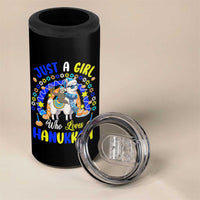 A Girl Loves Hanukkah 4 in 1 Can Cooler Tumbler Funny Sloth On Llama Jewish Holiday Gift - Wonder Print Shop