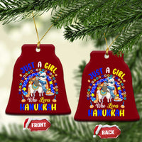 A Girl Loves Hanukkah Ceramic Ornament Funny Sloth On Llama Jewish Holiday Gift - Wonder Print Shop