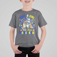 A Girl Loves Hanukkah T Shirt For Kid Funny Sloth On Llama Jewish Holiday Gift - Wonder Print Shop