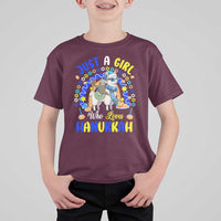 A Girl Loves Hanukkah T Shirt For Kid Funny Sloth On Llama Jewish Holiday Gift - Wonder Print Shop